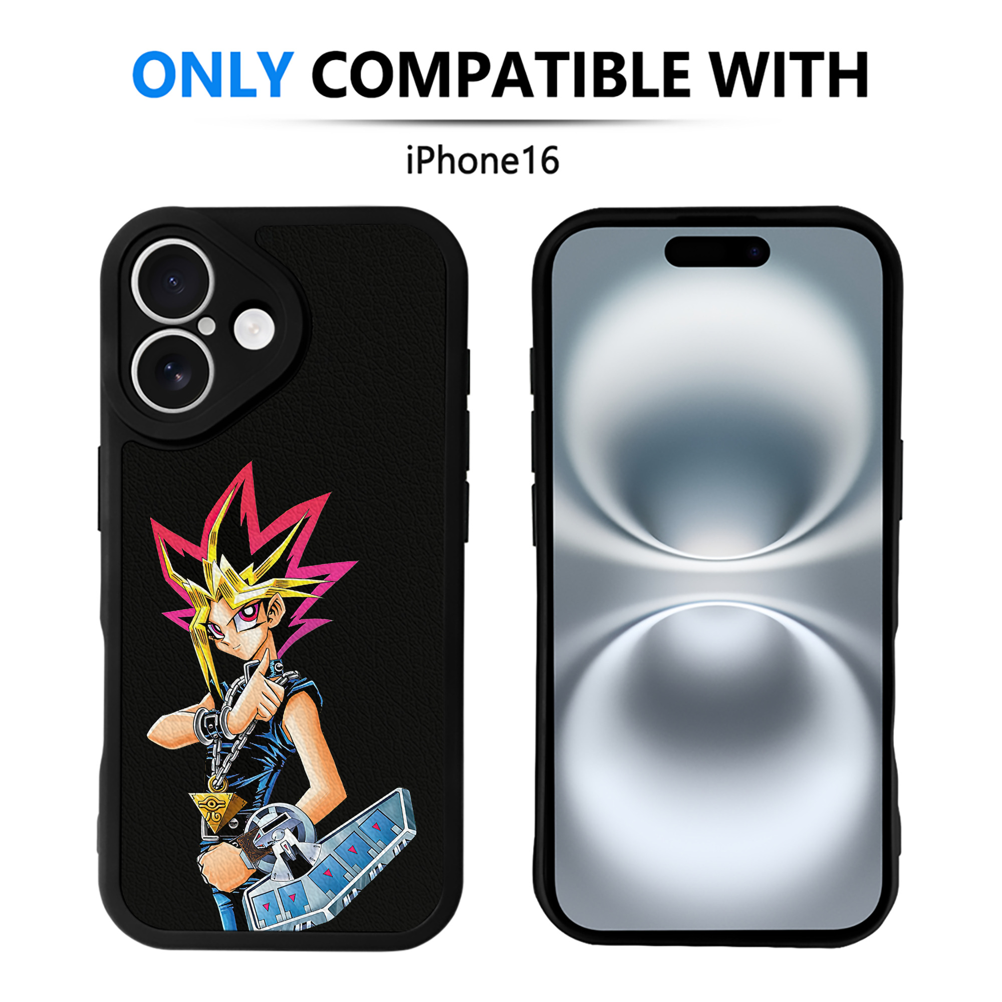 遊☆戯☆王 Yu-Gi-Oh! 【iPhone 16シリーズ対応】シリコンスマホケース（レザー調） 材質：シリコン